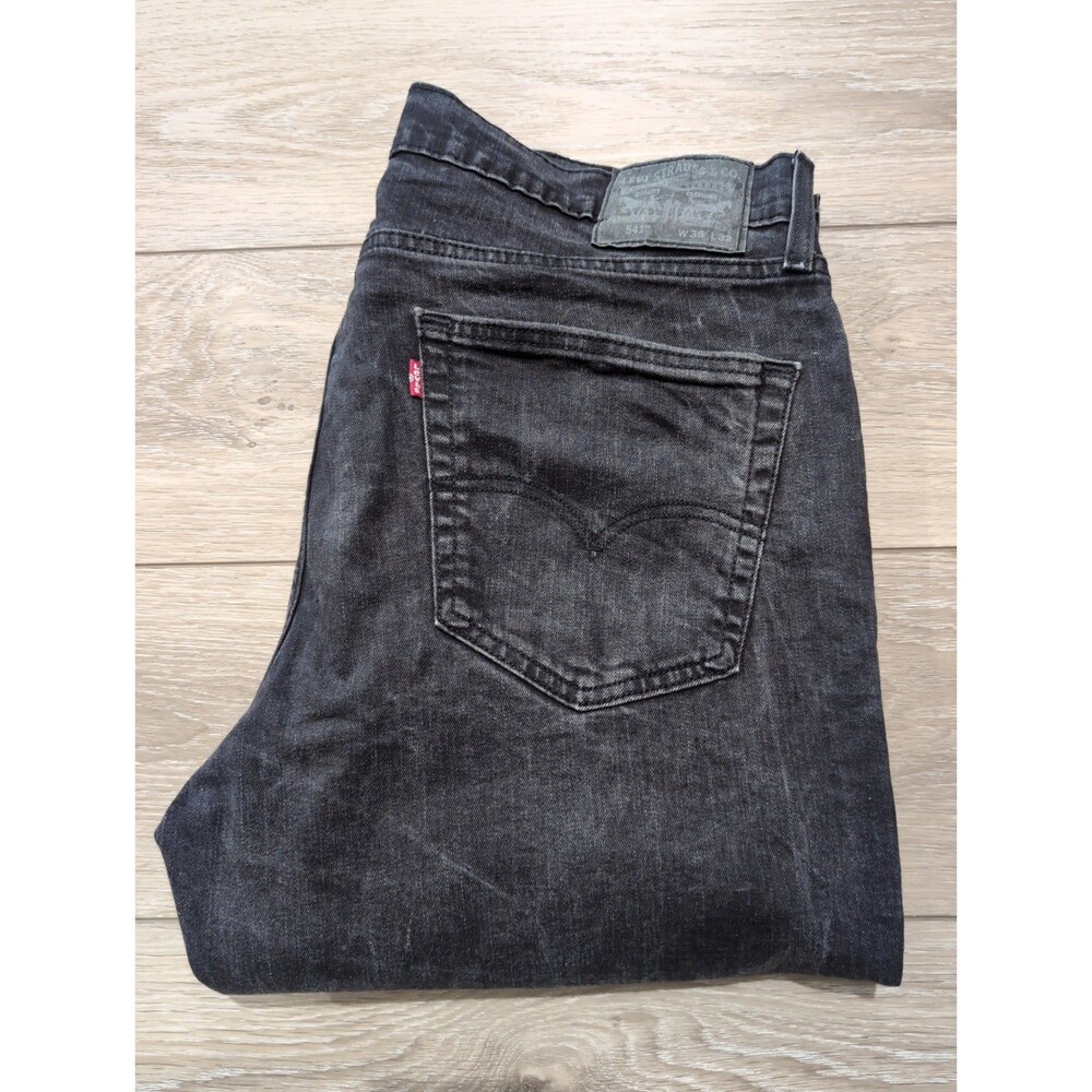LEVI'S 541 REGULAR FIT STRETCH BLACK DENIM MEN'S SIZE 36X32 EUC